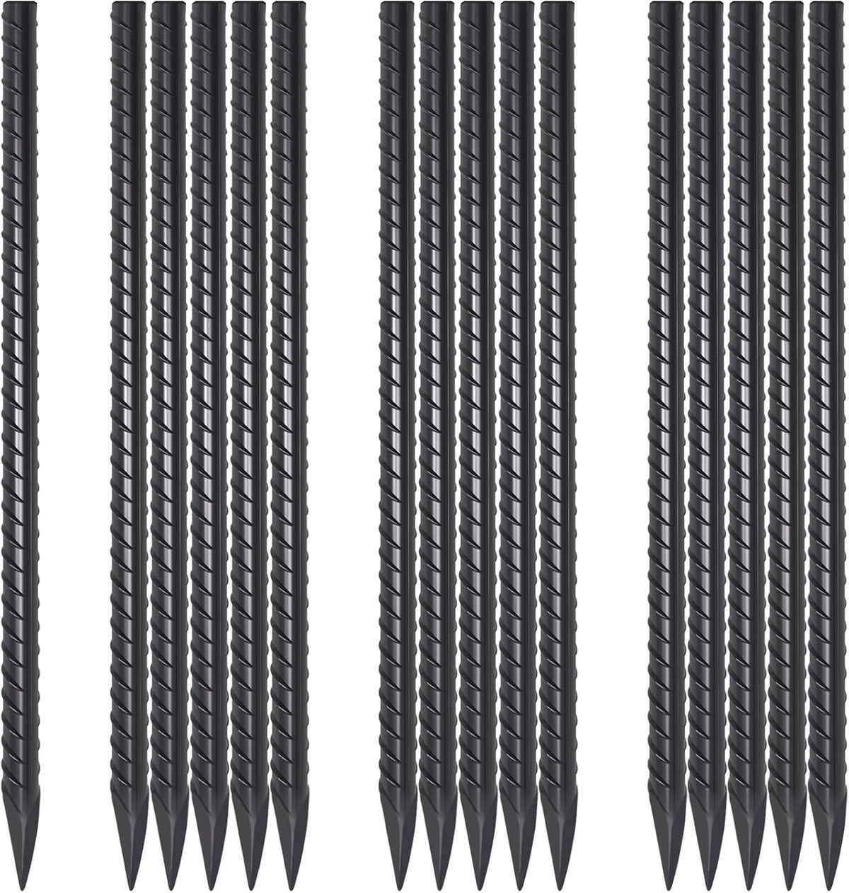16" Heavy Duty Rebar Stakes|3/8"Diameter Steel Ground Stakes with Chisel Point | for Concrete Forms, Landscape Timbers & Fencing - rebarstakes