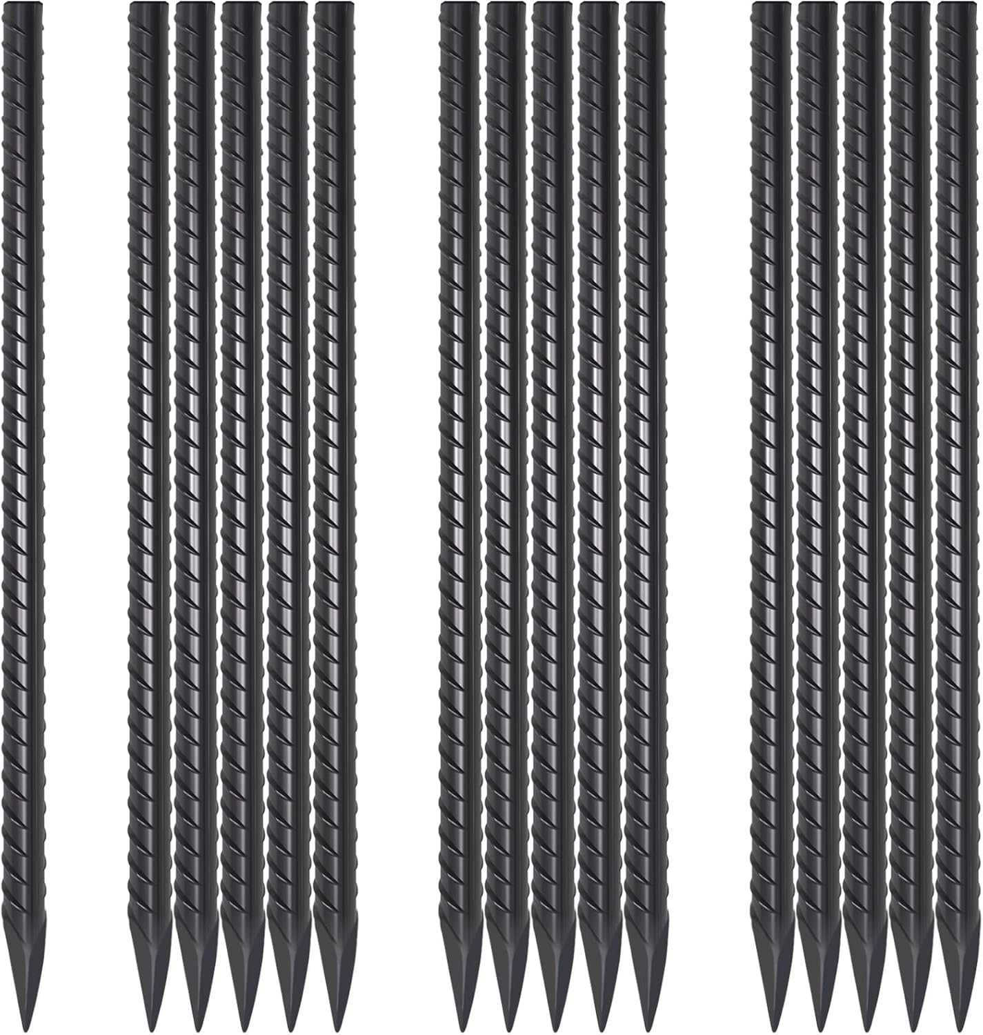 24" Rebar Stakes 1/2" / 1/4" Diameter | Heavy Duty Ground Spikes for Concrete Forms & Landscape Timber