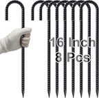 VVOKGO Rebar Stakes 16 Inches J Hook Heavy Duty Chain Link Fence Stakes