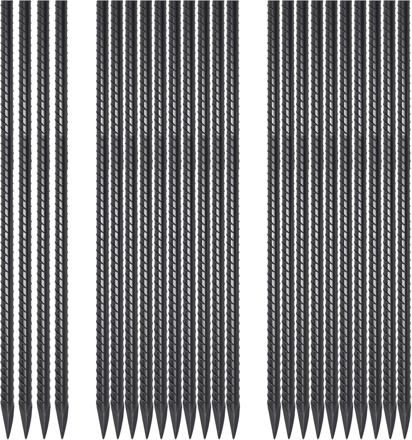 24" Rebar Stakes 1/2" / 1/4" Diameter | Heavy Duty Ground Spikes for Concrete Forms & Landscape Timber