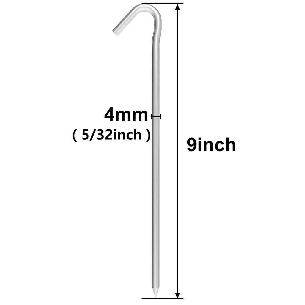 Bulk pack of 60 heavy duty 9-inch ground stakes for canopies and tarps, suitable for commercial or event use