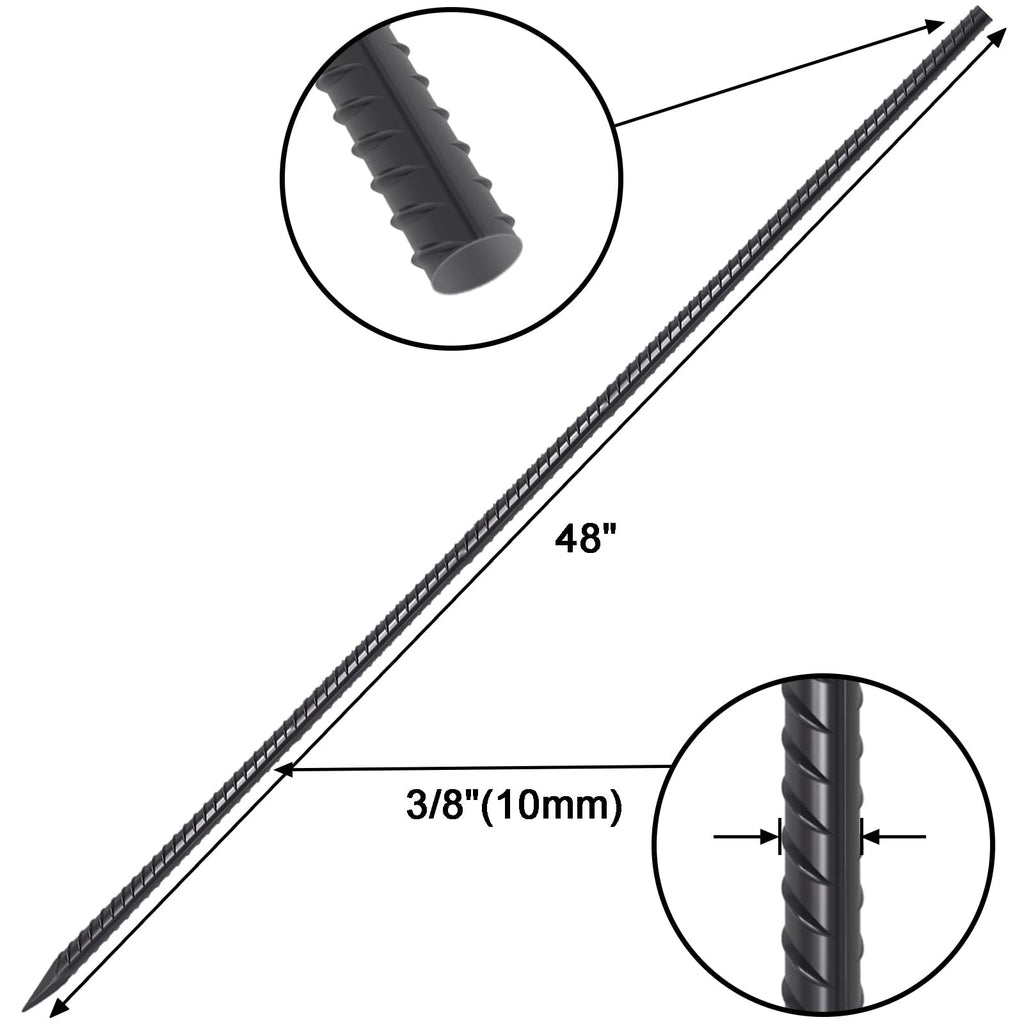 VVOKGO Rebar Stakes 48 Inch Concrete Form Stakes Heavy Duty Straight Ground