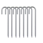 28 Pack 16" Galvanized Rebar Stakes Heavy Duty J Hook Ground Anchors, Curved Steel Tent Stakes Anti Rust Steel Ground Stakes