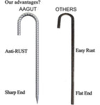 AAGUT 12-Inch J-Hook Rebar Stake, 3/8" Galvanized Heavy-Duty Ground Anchor