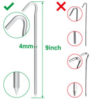 Bulk pack of 60 heavy duty 9-inch ground stakes for canopies and tarps, suitable for commercial or event use