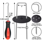 6 Inch Galvanized Landscape Pins - Heavy Duty U-Shaped Turf Nails for Securing Sod Fabric & Decorations