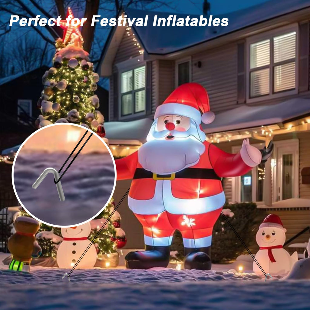 AAGUT 9-Inch Heavy-Duty Galvanized Tent Stake with T-Hook