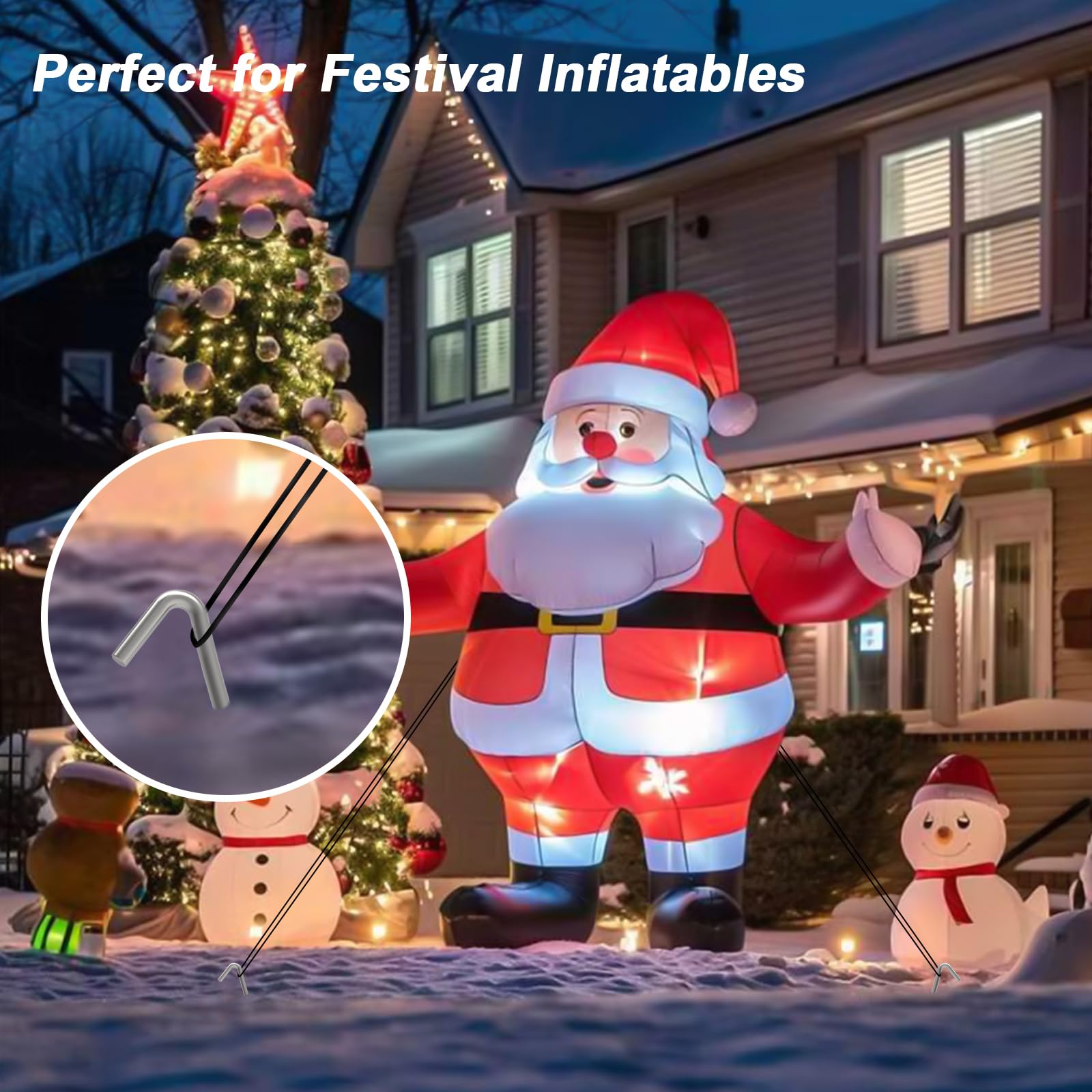 AAGUT 9-Inch Heavy-Duty Galvanized Tent Stake with T-Hook