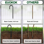 Maximum Security Ground Anchors:  16" J-Hook Rebar Stakes for Unshakable Fence, Canopy & Trampoline Setup