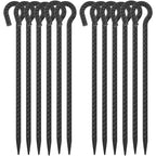 16‘’/24‘/30’’/36''/48'' Rebar Spikes with Loop, 1/2" - 6-Pack Black Steel Stakes for Tree Support, Tent Anchors & Garden Fence