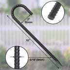 Maximum Security Ground Anchors:  16" J-Hook Rebar Stakes for Unshakable Fence, Canopy & Trampoline Setup