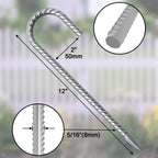 Bounce House & Gazebo Anchors - 12-Inch Heavy-Duty J-Hook Ground Stakes, Galvanized Metal Spikes for Fences, Trampolines, Tents, Inflatables & Outdoor Decor