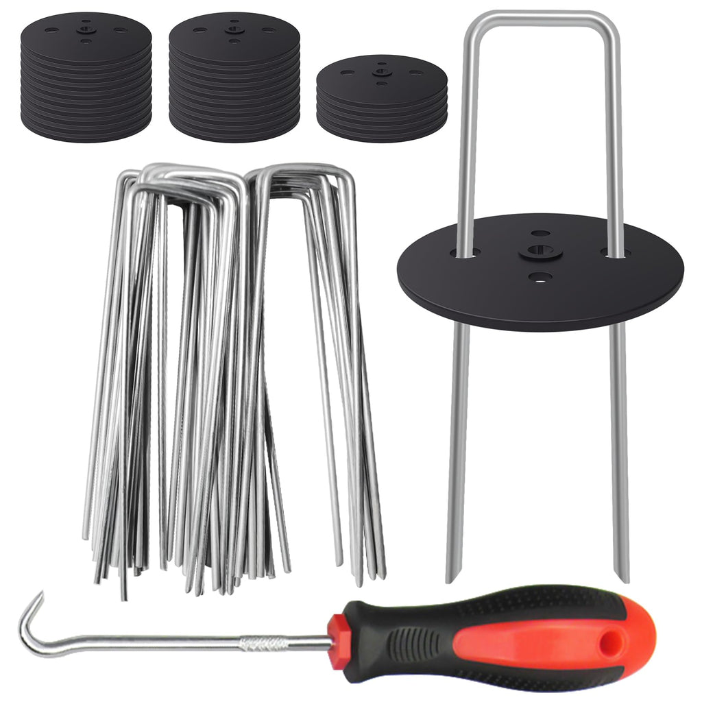 6 Inch Galvanized Landscape Pins - Heavy Duty U-Shaped Turf Nails for Securing Sod Fabric & Decorations
