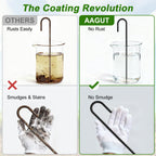 AAGUT 12-Inch Black J-Hook Rebar Stakes, heavy duty ground anchors with rust-resistant coating