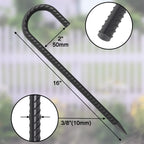 Maximum Security Ground Anchors:  16" J-Hook Rebar Stakes for Unshakable Fence, Canopy & Trampoline Setup