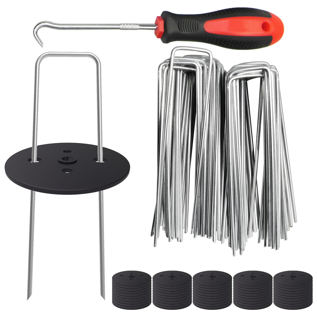 MySit 6" U-Shaped Weed Fabric Staples with Pick Hook - Landscape Fabric ...