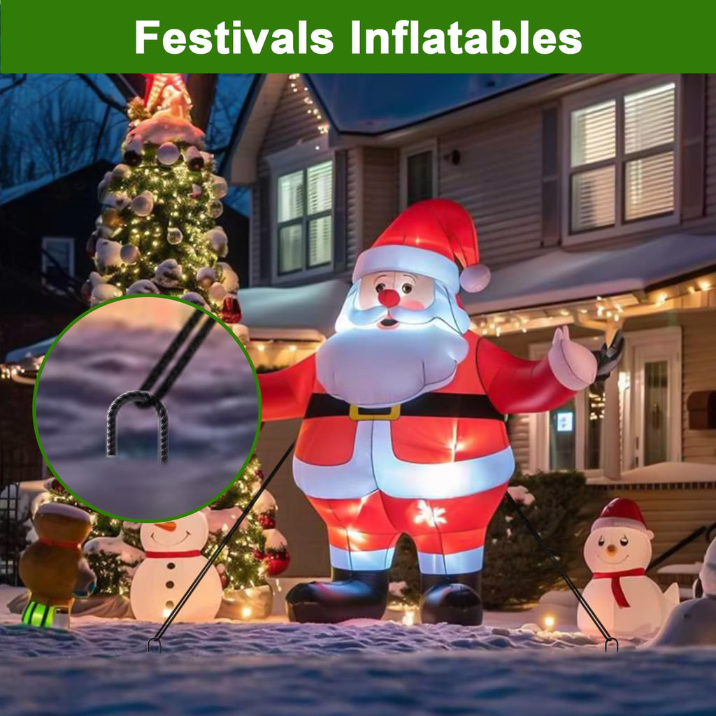 AAGUT 12-Inch Black J-Hook Rebar Stakes, heavy duty ground anchors with rust-resistant coating