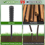 VVOKGO 16 Inch Rebar Stakes - 5/16" Heavy Duty Straight Steel Spikes