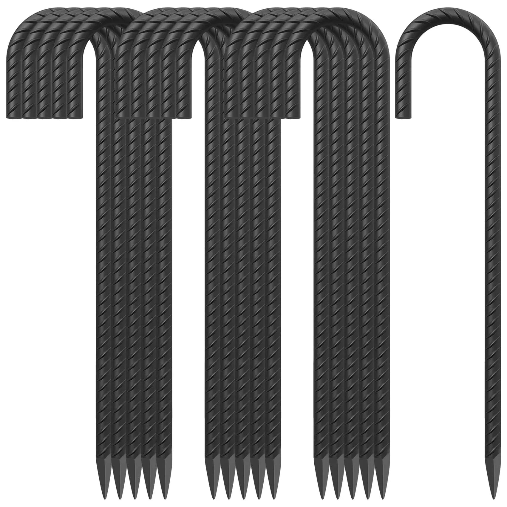 rebar tent stakes 18" J-Hook Rebar Stakes 16-Pack
