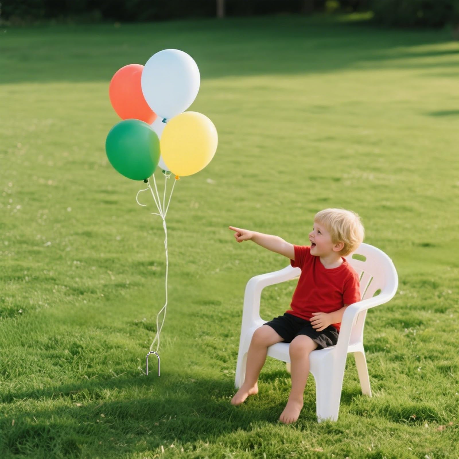 AAGUT 6-Inch Round Top Galvanized Garden Stake for Drip Hoses