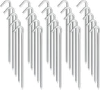 9 Inch Tent Stakes, Tent Stakes Metal, Heavy Duty Tarp Camping Stakes, Metal Tent Stakes for Inflatables Outdoor Decorations, 25 Pack