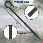 Heavy Duty Garden Stakes with Loop - Create Decorative Rope Borders for Flower Beds & Paths (6-Pack, 1/2" Black)