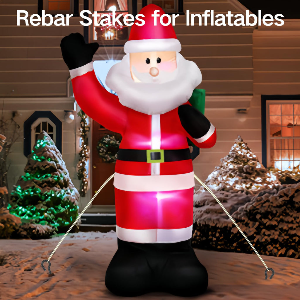 Rebar loop stake supporting inflatables
