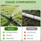 AAGUT 6-Inch Round Top Galvanized Garden Stake for Drip Hoses