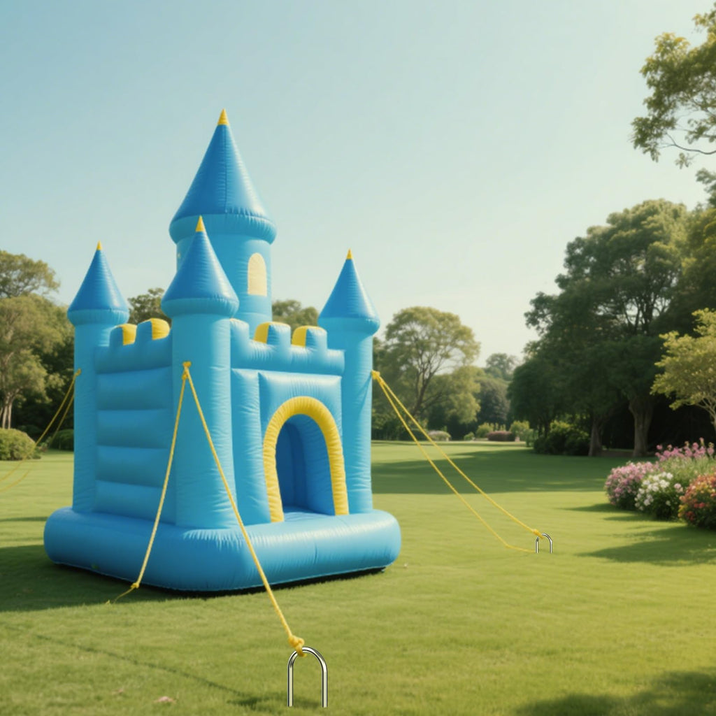 AAGUT 6-Inch Round Top Galvanized Garden Stake for Drip Hoses