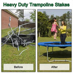 U-Shaped Trampoline Anchors, Heavy Duty Wind Stakes, 8-Pack (Black)