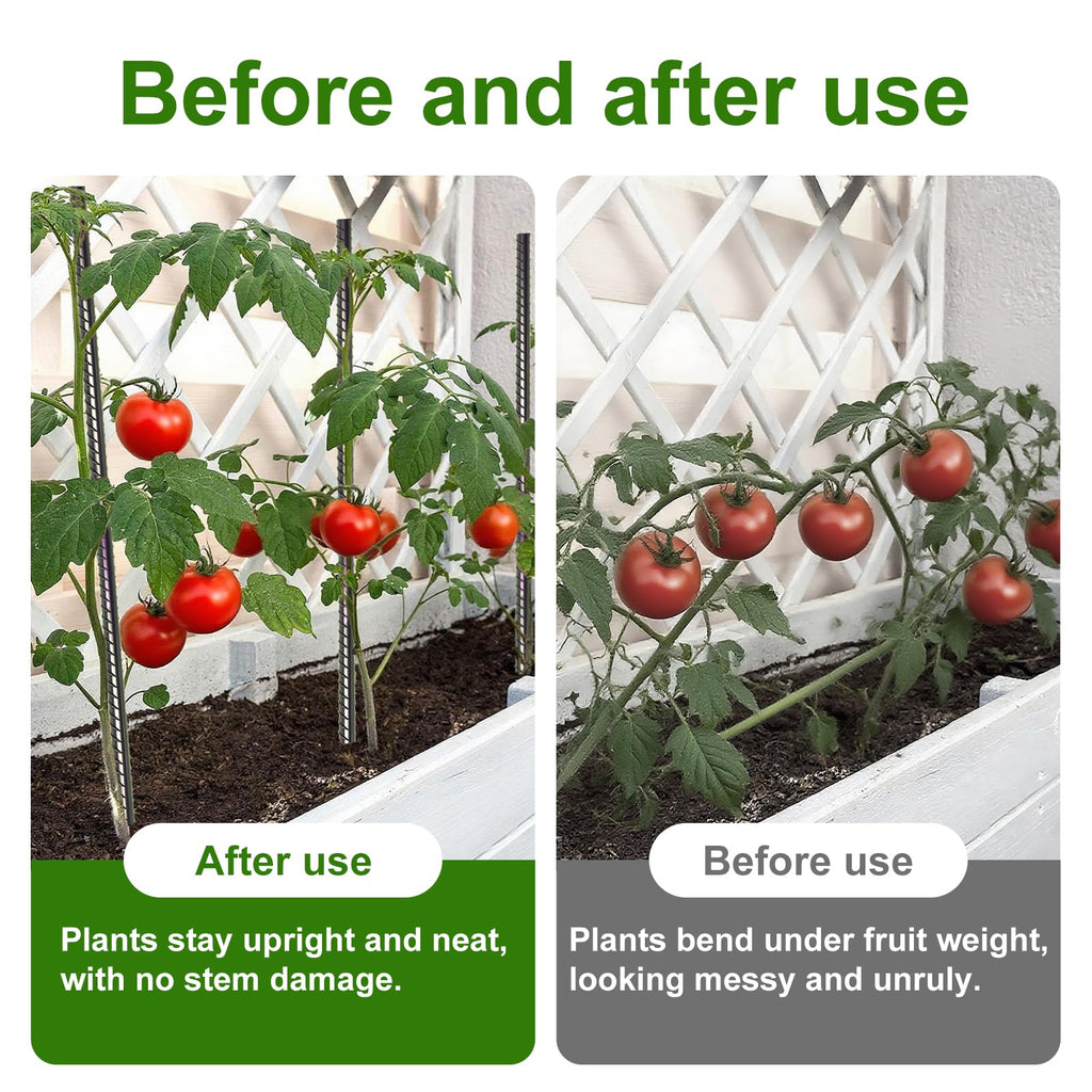 AAGUT 16-Inch Heavy-Duty Straight Rebar Stake with Black Coating