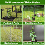 Staking landscape timbers or heavy plants with black coated rebar spikes