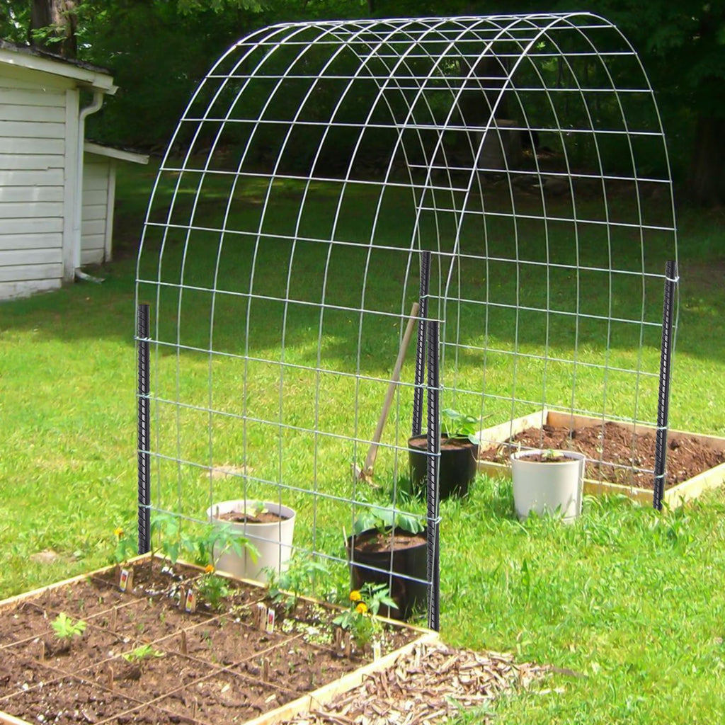 AAGUT 24-Inch Extra-Long Heavy-Duty J-Hook Rebar Stake with Black Coating