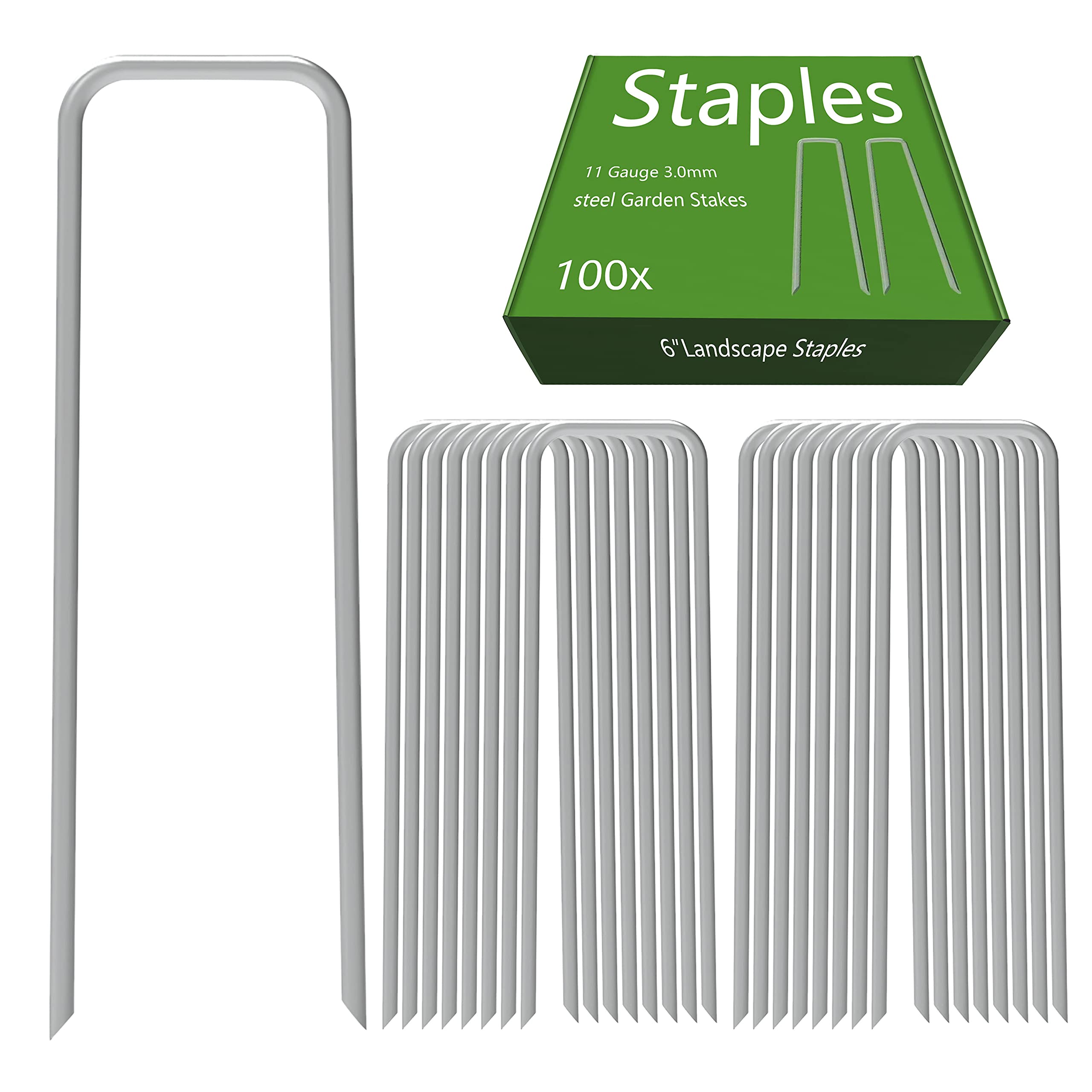AAGUT 6-Inch Hot-Dip Galvanized Heavy-Duty Landscape Staples