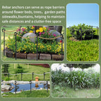 Rebar loop stake supporting young tree