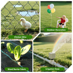 AAGUT 6-Inch Round Top Galvanized Garden Stake for Drip Hoses