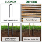 U-Shaped Trampoline Anchors, Heavy Duty Wind Stakes, 8-Pack (Black)