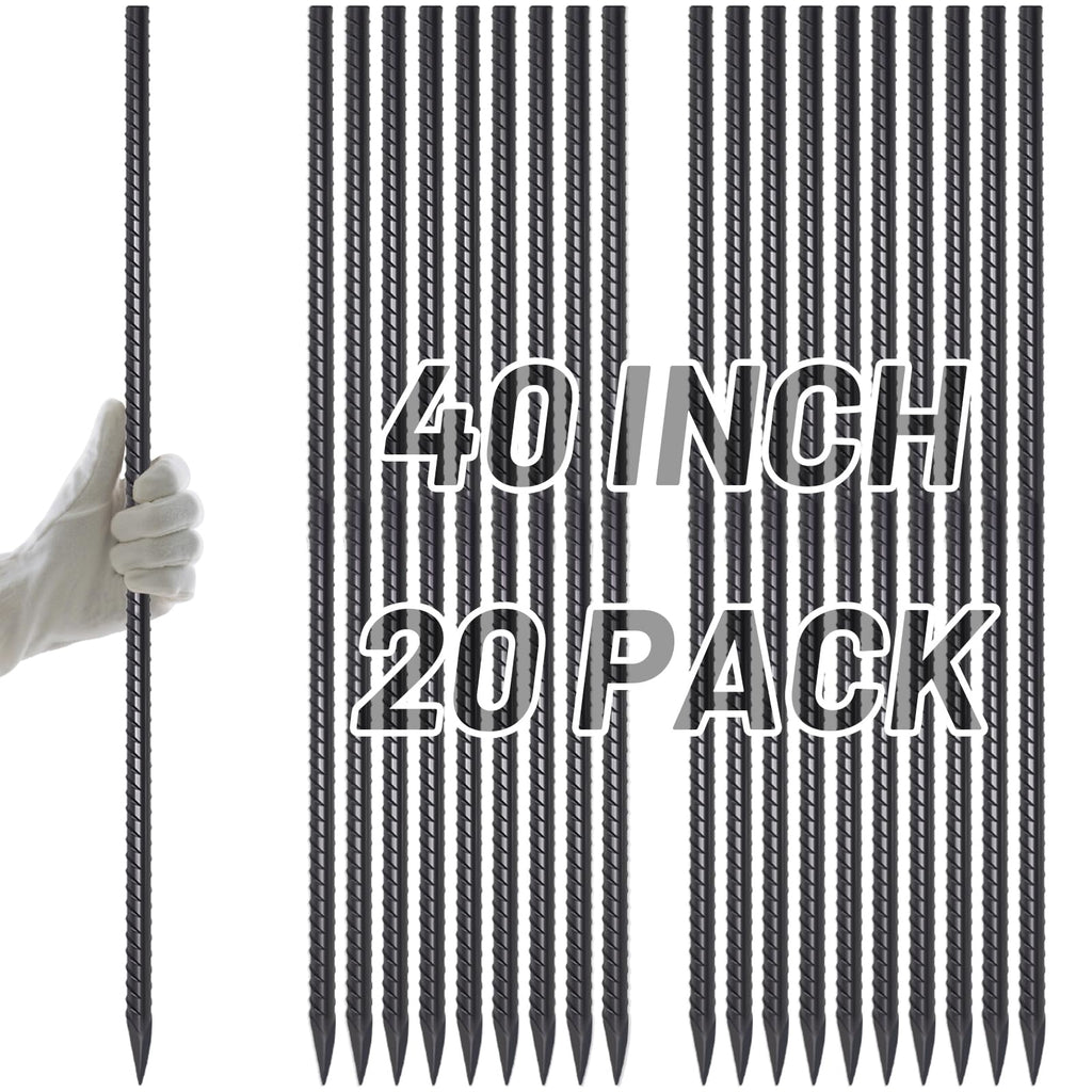 AAGUT 40-Inch Extra-Long Heavy-Duty Straight Rebar Stake