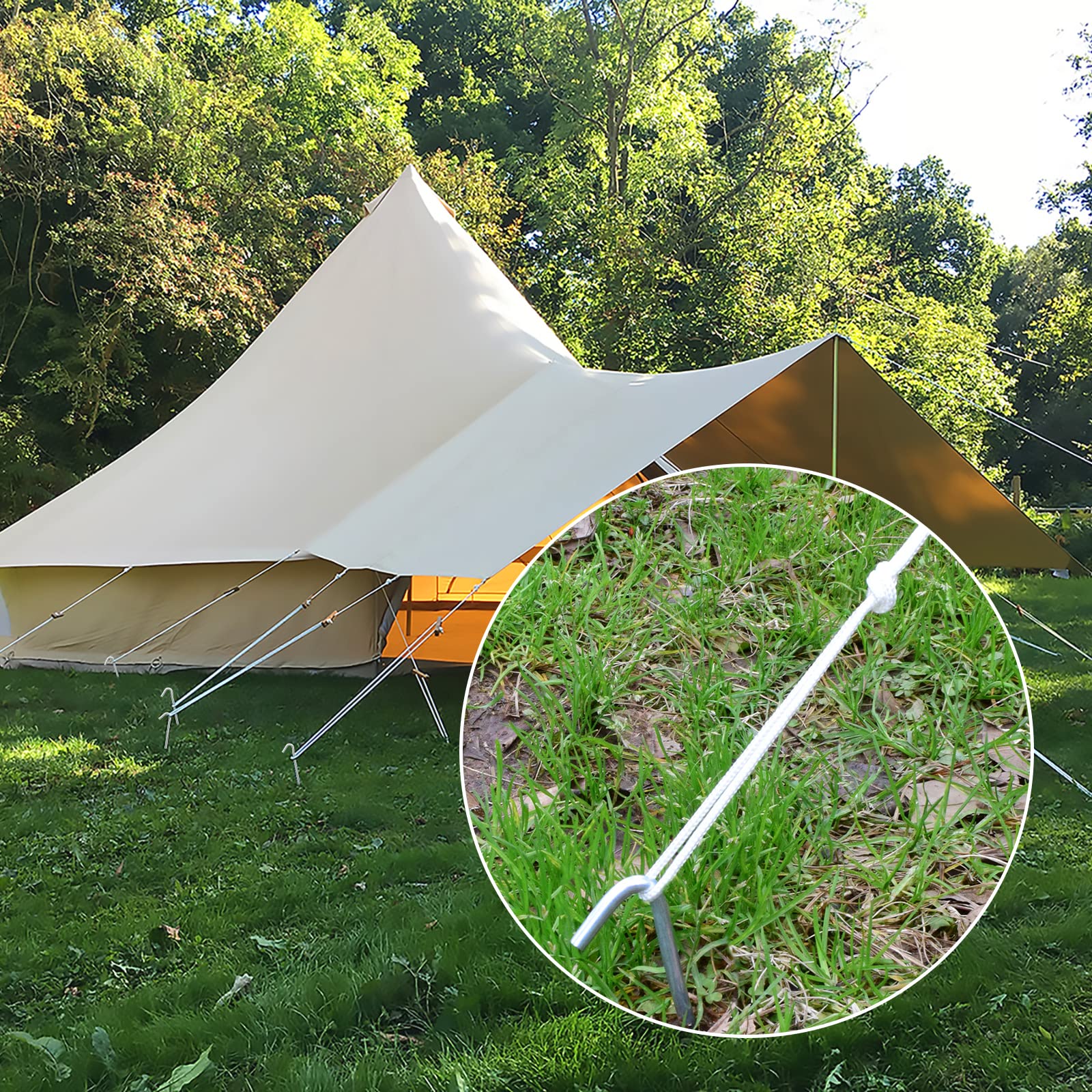 AAGUT 9-Inch Heavy-Duty Galvanized Steel Tent Stake