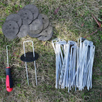 6 Inch Galvanized Landscape Pins - Heavy Duty U-Shaped Turf Nails for Securing Sod Fabric & Decorations