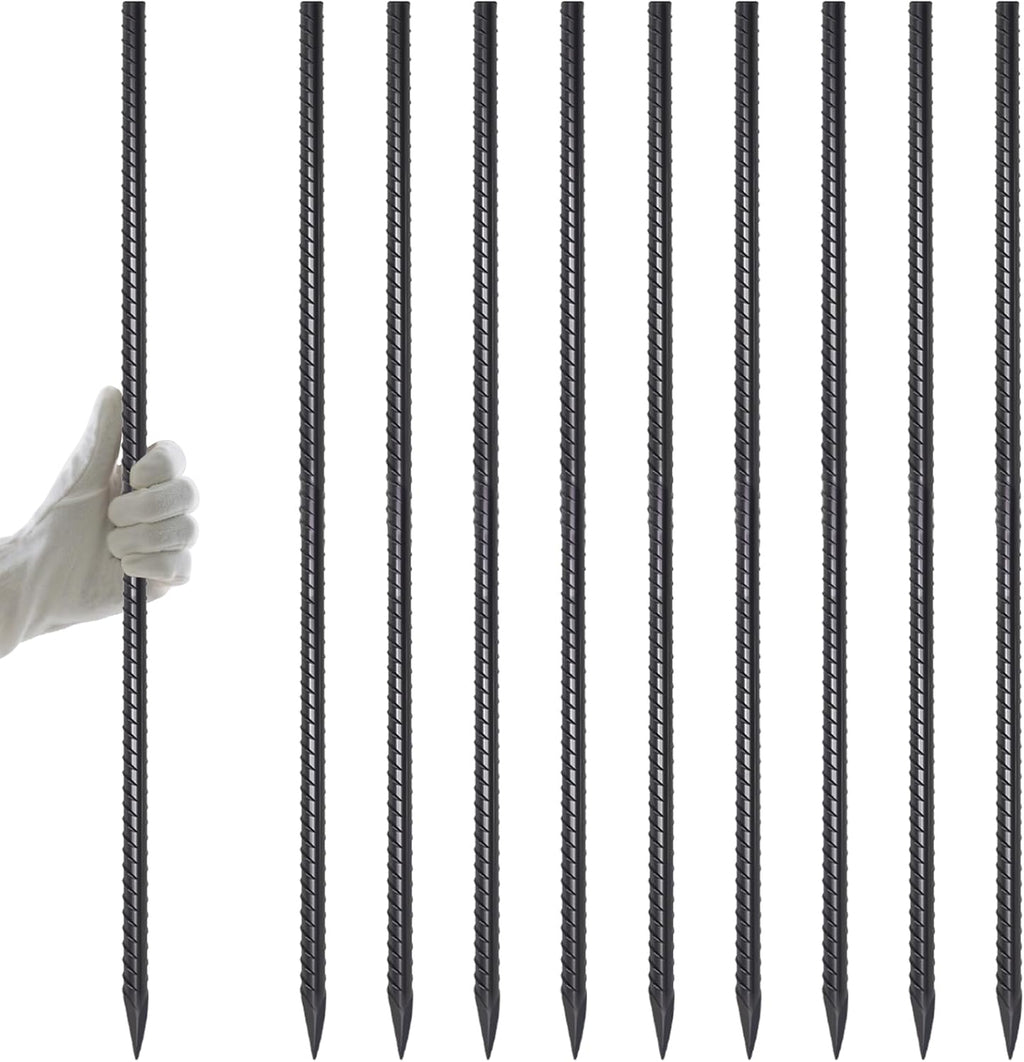 AAGUT 40-Inch Extra-Long Heavy-Duty Straight Rebar Stake