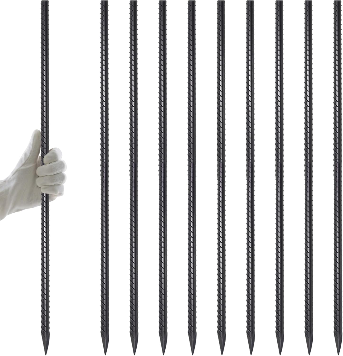 AAGUT 40-Inch Extra-Long Heavy-Duty Straight Rebar Stake