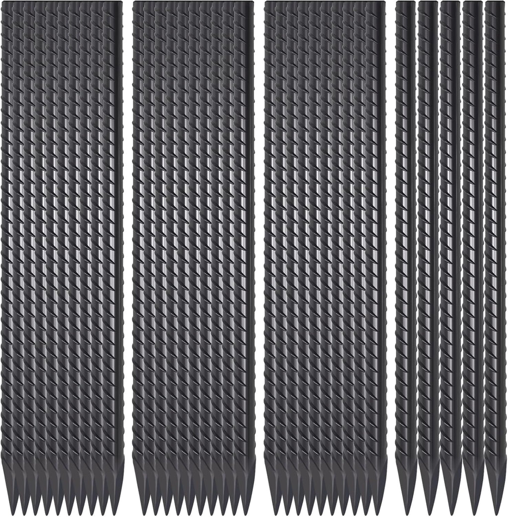 24" Rebar Stakes 1/2" / 1/4" Diameter | Heavy Duty Ground Spikes for Concrete Forms & Landscape Timber