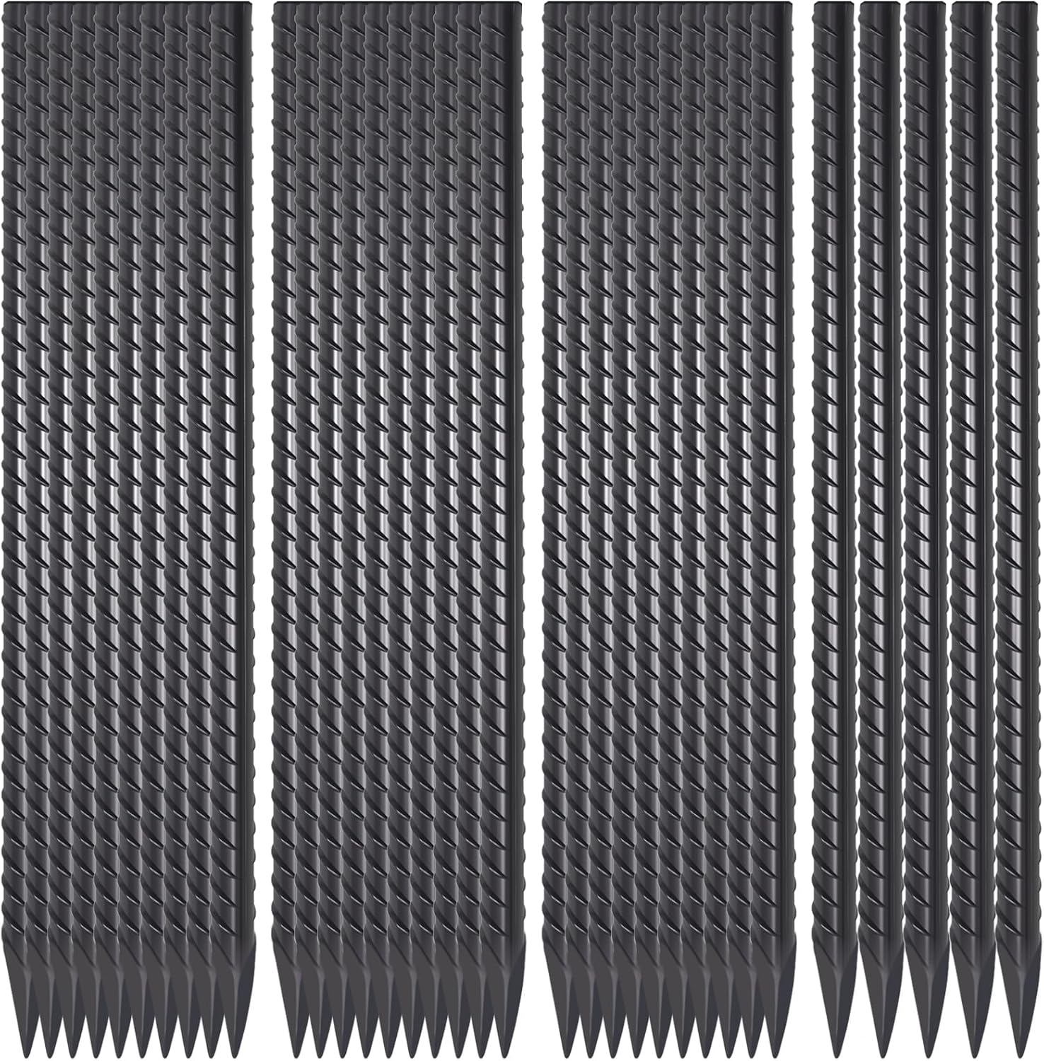 24" Rebar Stakes 1/2" / 1/4" Diameter | Heavy Duty Ground Spikes for Concrete Forms & Landscape Timber