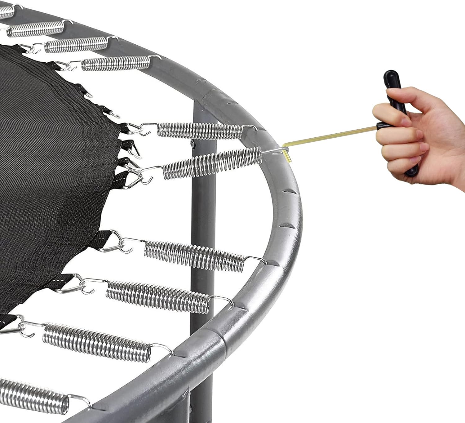 Heavy-duty trampoline spring tool: T-hook puller to safely and efficiently install or replace trampoline springs