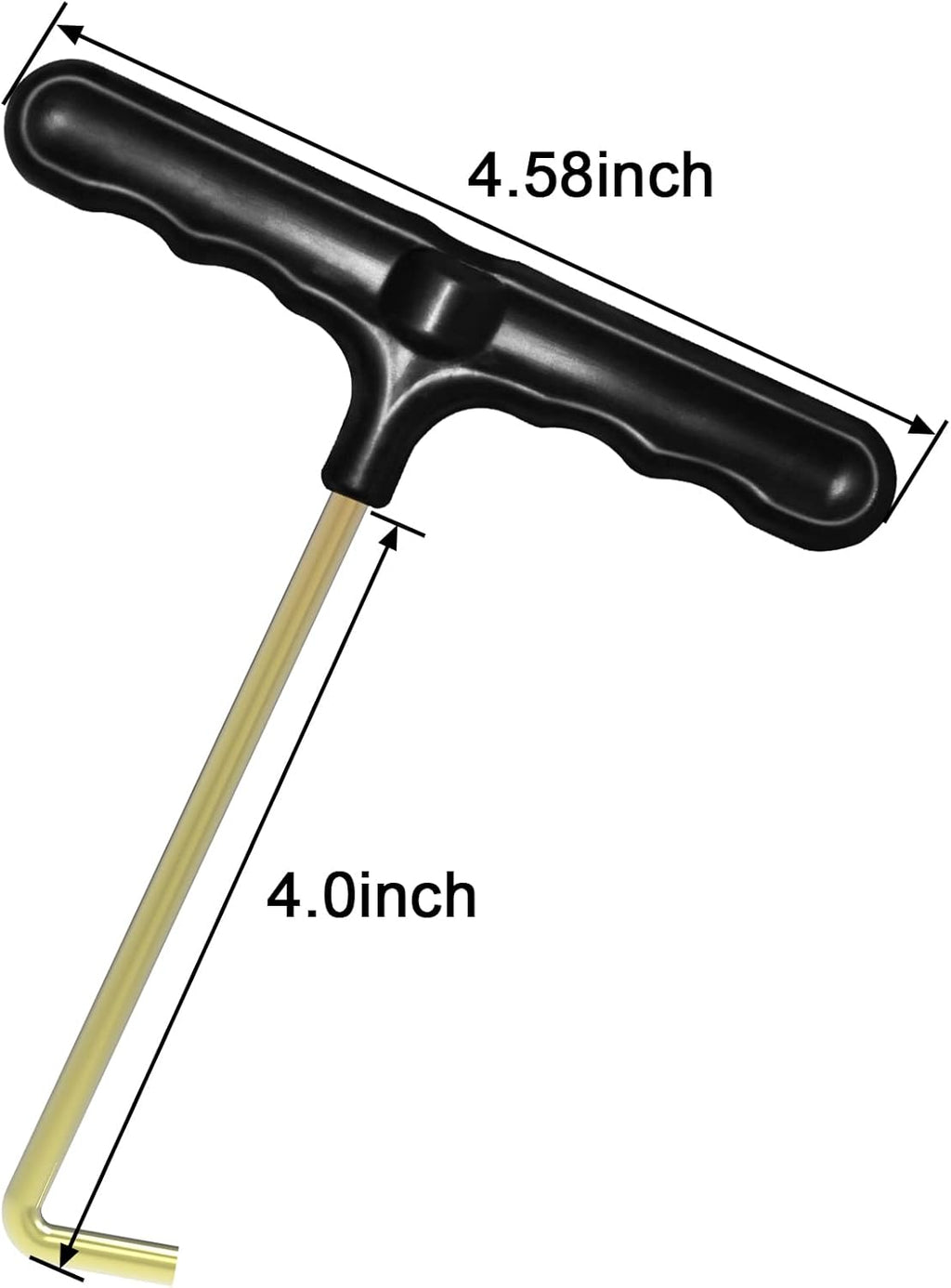 Trampoline spring tool: T-hook puller with specified dimensions, ideal for DIY trampoline maintenance and assembly